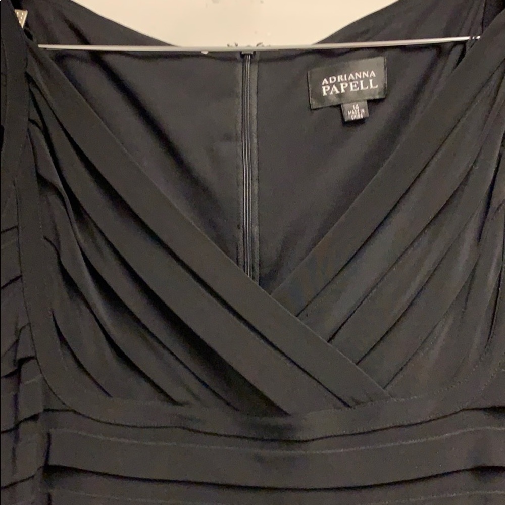 ADRIANNA PAPELL Sz14 black stretch cocktail sheath - Picture 2 of 8